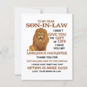 Invitation Cher Gendre Je Vous Ai Donné Ma Fille Magnifique