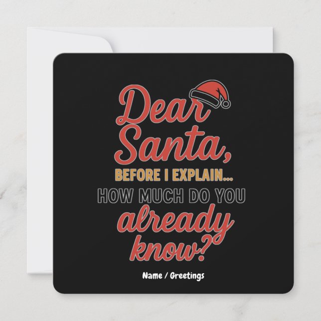 Invitation Cher Père Noël, Avant D'Expliquer La Citation De N (Devant)