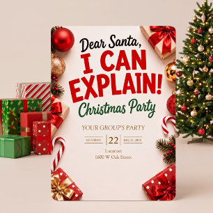 Invitation Cher Père Noël, je peux expliquer la fête de Noël