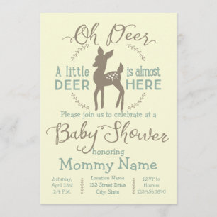 Invitation Cher petit baby shower de cerfs