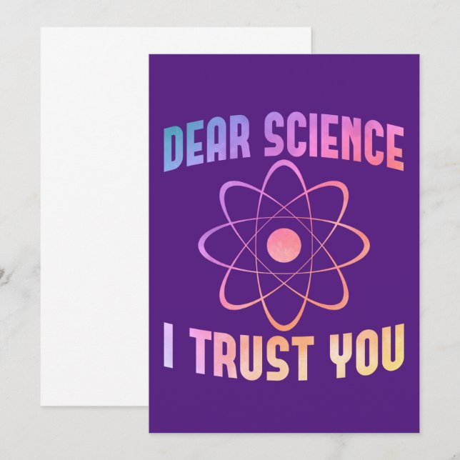 Invitation Cher Science Je Vous Fais Confiance - Science Amus (Devant / Derrière)
