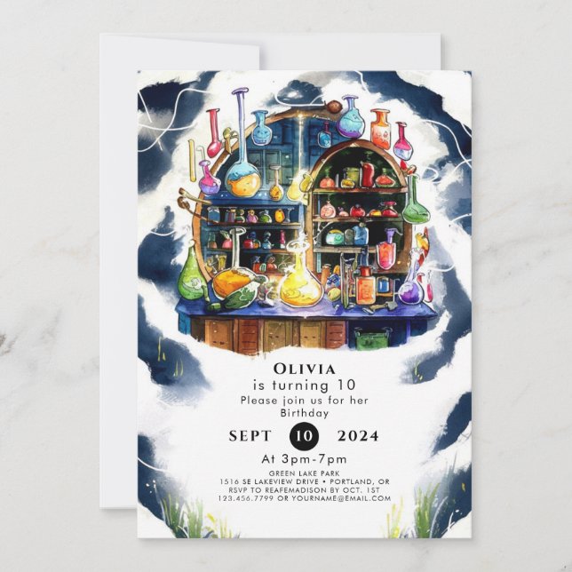 Invitation Chercheur en chimie simple agréé Anniversaire (Devant)