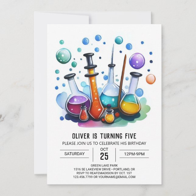 Invitation Chercheur scientifique de mystère modifiable Anniv (Devant)