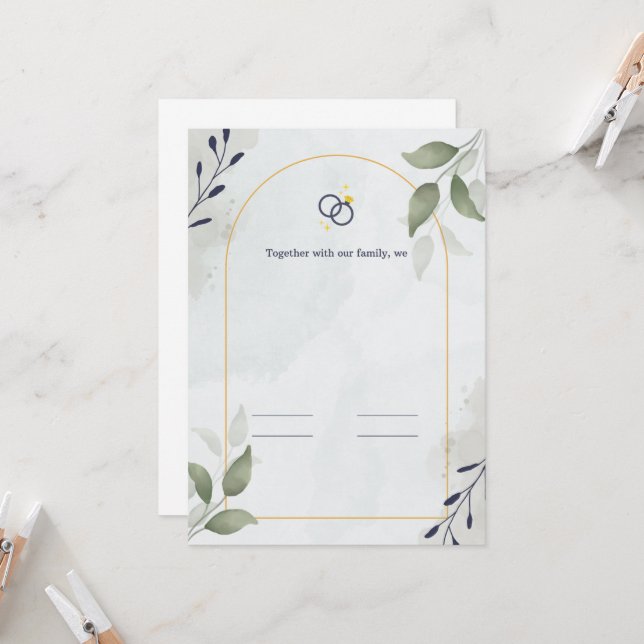 Invitation Cherchez les moments, célébrez l'amour. (Devant/Arrière en situation)