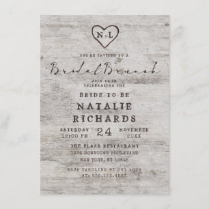 Invitation Chérie sculptée Rustique Bridal Brunch Douche