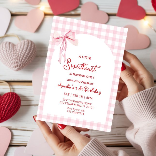 Invitation Chéries Filles de la Saint-Valentin 1er Anniversai (Créateur téléchargé)