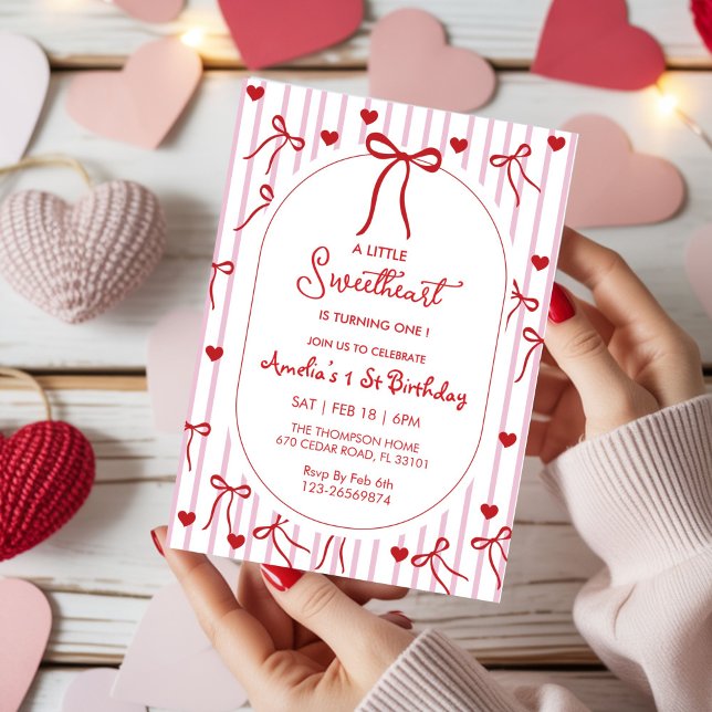Invitation Chéries Filles de la Saint-Valentin 1er Anniversai (Créateur téléchargé)