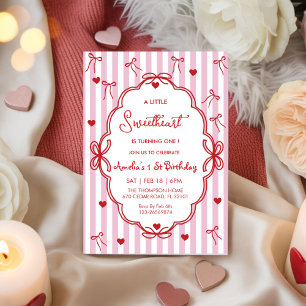 Invitation Chéries Filles de la Saint-Valentin 1er Anniversai