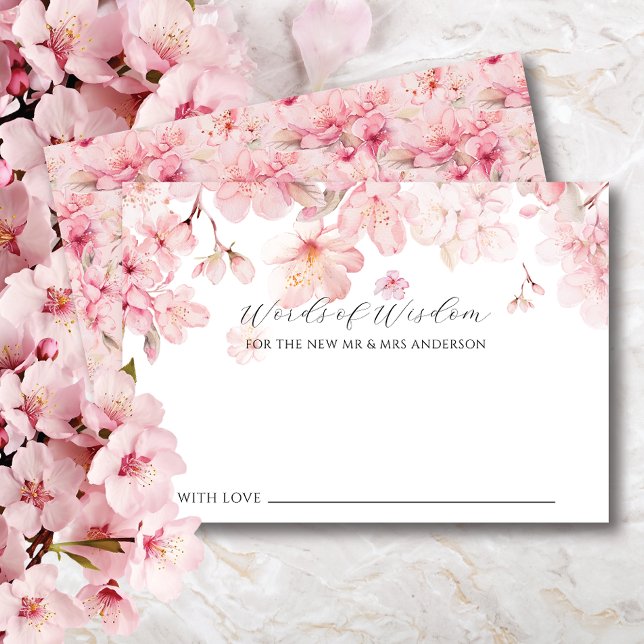 Invitation Cherry Blossom Delight Bride Words of Wisdom Card (Créateur téléchargé)