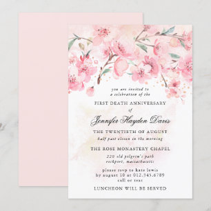Invitation Cherry Blossom Premier anniversaire de la mort Inv
