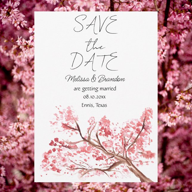 Invitation Cherry Blossom rose Floral Rustique Mariage (Créateur téléchargé)