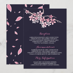 Invitation Cherry Blossom Rose Marine Informations Mariage In