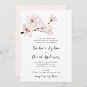 Invitation Cherry Blossom Sakura Mariage japonais