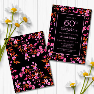 Invitation Cherry Blossom Sakura Surprise Black Anniversaire