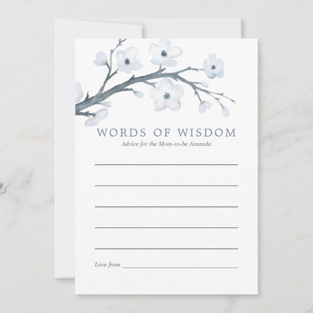 Invitation Cherry Blossoms Baby shower Conseils pour mère (Devant)