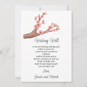 Invitation Cherry Blossoms Branche Babymoon Wishing Well Card