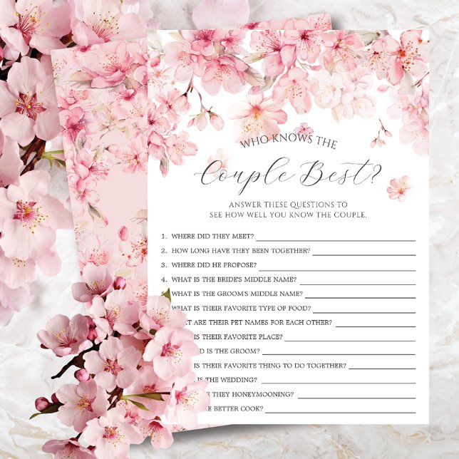 Invitation Cherry Blossoms Qui Connaît Le Couple Meilleur Jeu (Créateur téléchargé)