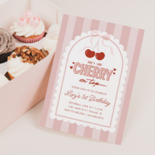 Invitation Cherry First Coquette Girls 1er anniversaire