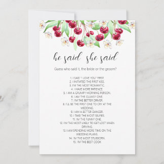 Invitation Cherry Many jeu Mariage