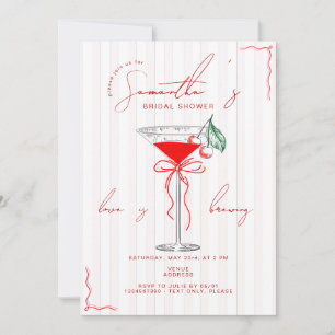 Invitation Cherry Martini rose cerise Fête des mariées rouge