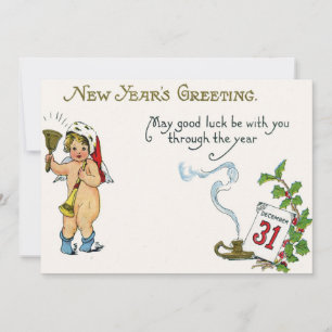 Invitation Cherub Angel Holly Calendrier Bell Horn