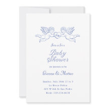 Cherubs tenant le Baby shower des couples cardiaqu