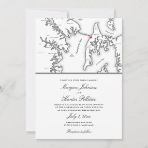 Invitation Chesapeake Bay Beach Club Mariage noir et blanc