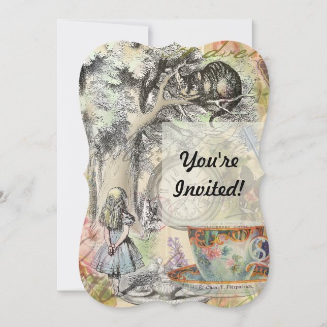 Invitation Cheshire Chat Alice Wonderland Classic (Devant)