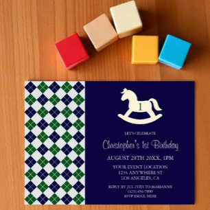 Invitation Cheval à bascule Prépa Argyle 1er Anniversaire