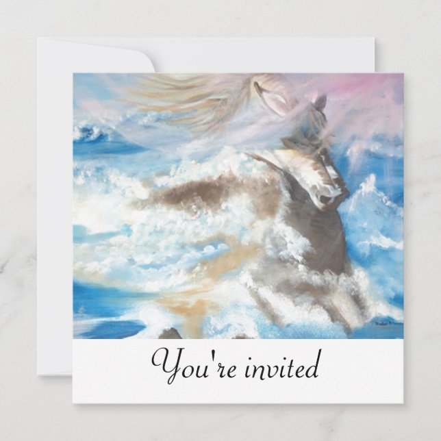 Invitation Cheval au milieu de la mer (Devant)