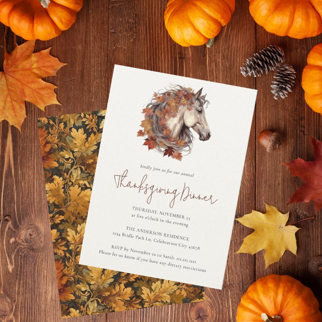 Invitation Cheval Automne Élégant Moderne Equestre Thanksgivi (Créateur téléchargé)