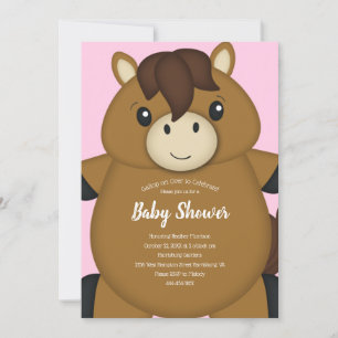 Invitation Cheval Baby shower rose