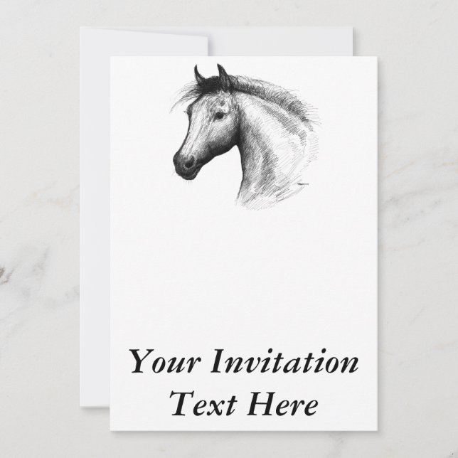 Invitation Cheval :  Blanc (Devant)