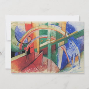 Invitation Cheval bleu avec arc-en-ciel par Franz Marc
