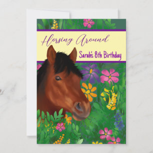 Invitation Cheval Brown Lover Autour De Fleur