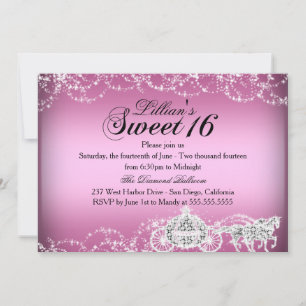 Invitation Cheval & Carriage Princesse Thème Sweet 16 Invitat
