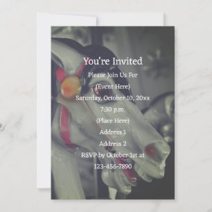 Invitation Cheval de carrousel noir et blanc Party