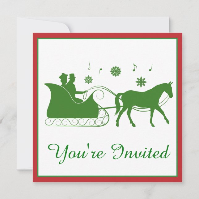 Invitation Cheval de mode de couture avec Snowflakes (Devant)