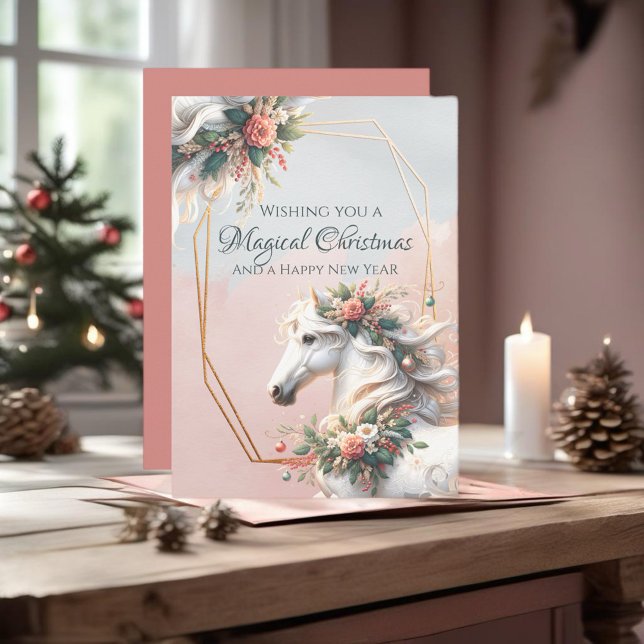 Invitation Cheval de Noël magique (Enjoy this Festive Christmas design! )
