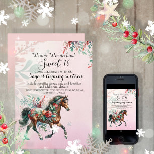 Invitation Cheval de Noël sweet sixteen