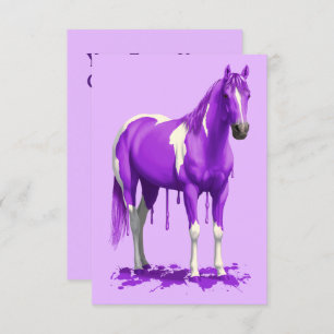 Invitation Cheval de peinture à l'eau froide pourpre violet
