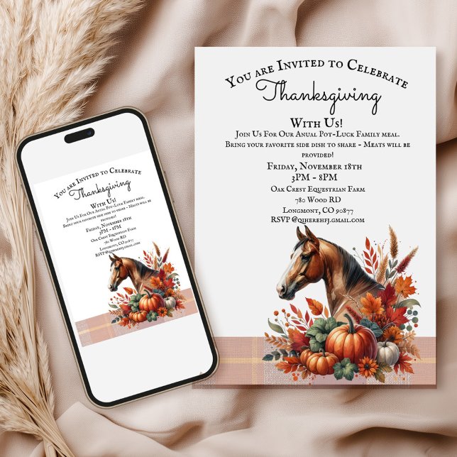 Invitation Cheval de Thanksgiving (Créateur téléchargé)