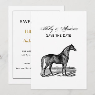 Invitation Cheval debout vintage