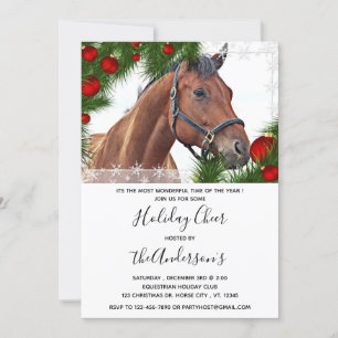 Invitation Cheval équin Noël équestre mignon poney