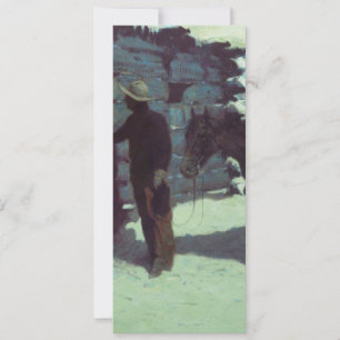 Invitation Cheval et Cowboy sous la neige d'hiver