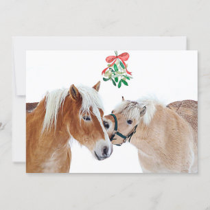 Invitation Cheval Noël Mistletoe équestre mignon ponies