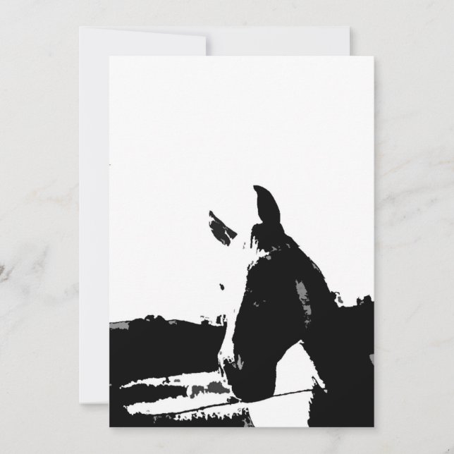 Invitation Cheval noir et blanc (Devant)