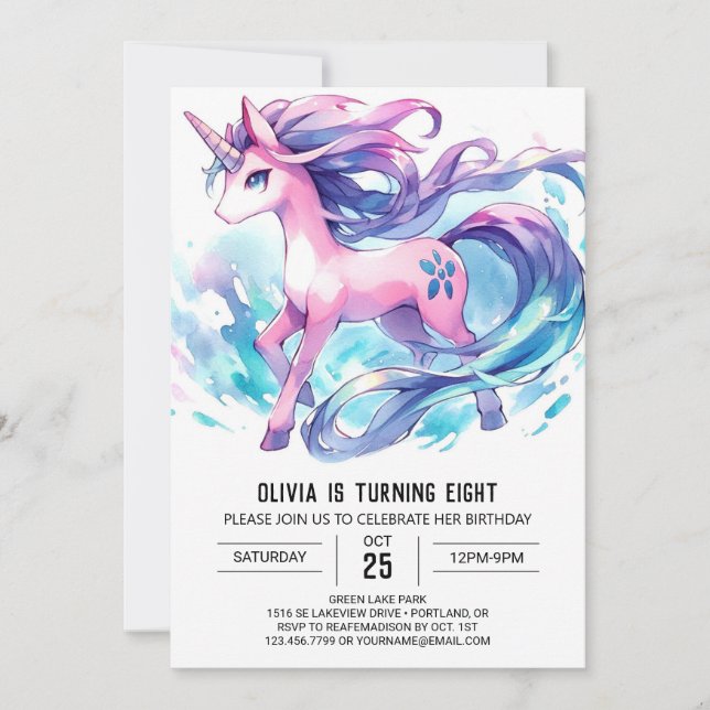 Invitation Cheval numérique de Bohême Anniversaire (Devant)