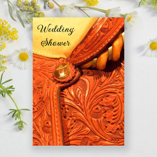 Invitation Cheval occidental Mariage campagnard de selle douc