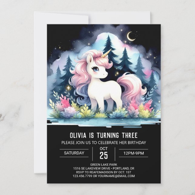 Invitation Cheval Personnalisé Dreamy Anniversaire (Devant)